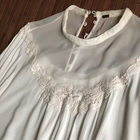 ✨Free People • Lace High Neck Victoria Blouse - Picture 6 of 9